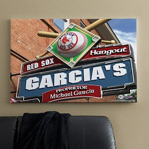 Personalized Boston Red Sox MLB Pub Sign Canvas Print - 11498