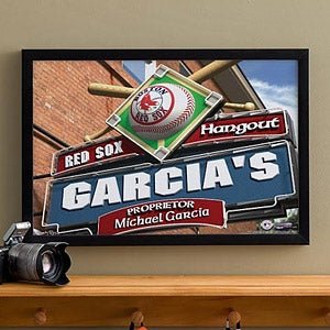 Personalized Boston Red Sox MLB Pub Sign Canvas Print - 11498