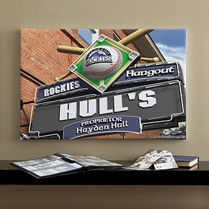 Personalized Colorado Rockies MLB Pub Sign Canvas Print - 11505