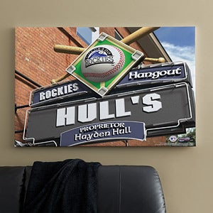Personalized Colorado Rockies MLB Pub Sign Canvas Print - 11505