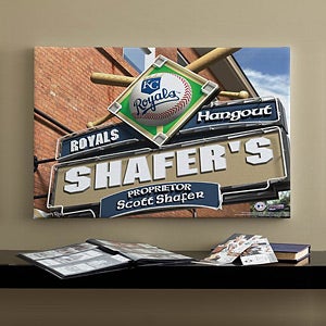 Personalized Kansas City Royals MLB Pub Sign Canvas Print - 11506