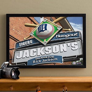 Personalized Detroit Tigers MLB Pub Sign Canvas Print - 11507