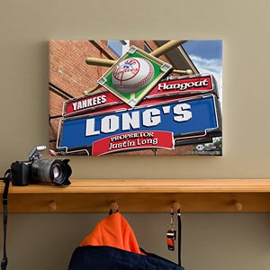 Personalized New York Yankees MLB Pub Sign Canvas Print - 11510
