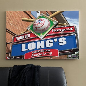 Personalized New York Yankees MLB Pub Sign Canvas Print - 11510