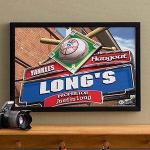 Personalized New York Yankees MLB Pub Sign Canvas Print - 11510
