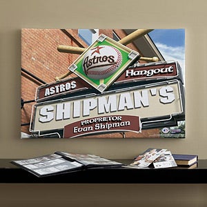 Personalized Houston Astros MLB Pub Sign Canvas Print - 11514
