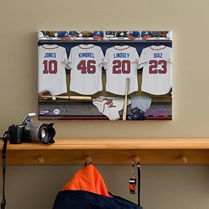 Personalized Atlanta Braves MLB Baseball Locker Room Canvas - 11532