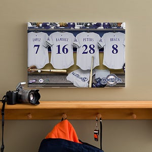 Personalized Milwaukee Brewers MLB Baseball Locker Room Canvas - 11533