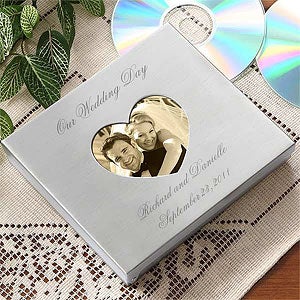 Engraved Silver Wedding Photo and DVD Keepsake Box - 1154