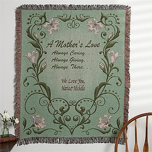 Personalized Tapestry Afghan for Mom - A Mother's Love - 11548