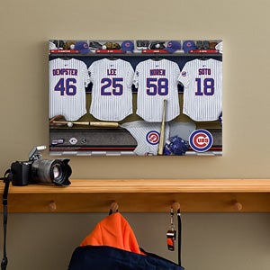 Personalized Chicago Cubs MLB Baseball Locker Room Canvas - 11552