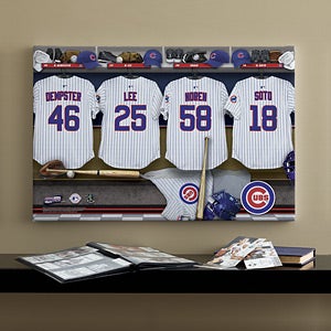 Personalized Chicago Cubs MLB Baseball Locker Room Canvas - 11552