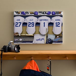 Personalized LA Dodgers MLB Baseball Locker Room Canvas - 11554