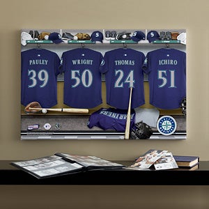 Personalized Seattle Mariners MLB Baseball Locker Room Canvas - 11567
