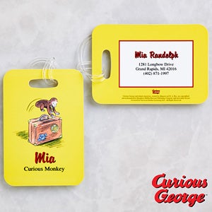 Personalized Kids Luggage Tags - Curious George - 11592
