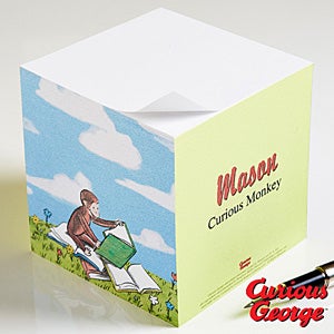 Personalized Curious George Papge Note Cube - 11594