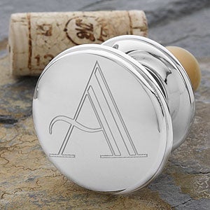 Personalized Monogram Silver Wine Stopper - 1161