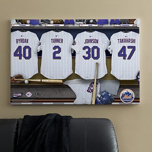 Personalized New York Mets MLB Baseball Locker Room Canvas - 11640