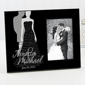 Personalized Wedding Picture Frames - Bride & Groom Silhouette - 11677