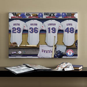 Personalized Texas Rangers MLB Baseball Locker Room Canvas - 11695