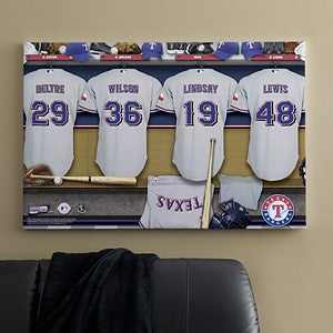 Personalized Texas Rangers MLB Baseball Locker Room Canvas - 11695