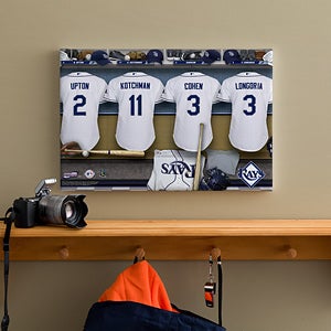 Personalized Tampa Bay Rays MLB Baseball Locker Room Canvas - 11698
