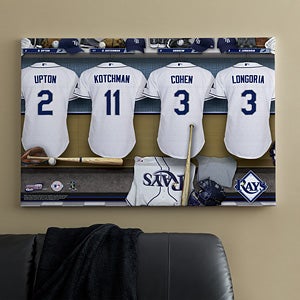 Personalized Tampa Bay Rays MLB Baseball Locker Room Canvas - 11698