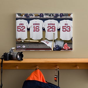 Personalized Boston Red Sox MLB Baseball Locker Room Canvas - 11703
