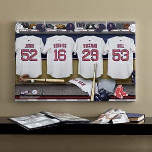 Personalized Boston Red Sox MLB Baseball Locker Room Canvas - 11703