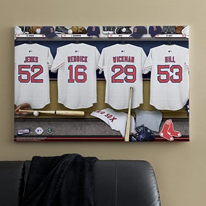 Personalized Boston Red Sox MLB Baseball Locker Room Canvas - 11703