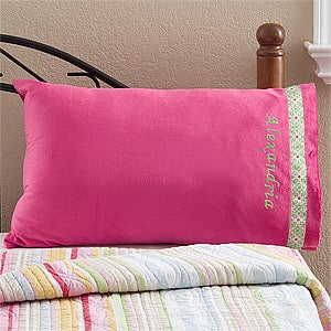Girls Personalized Pink Pillow Case - Micro Fleece - 11705
