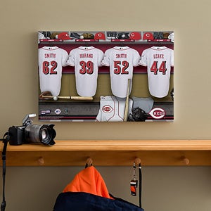 Personalized Cincinatti Reds MLB Baseball Locker Room Canvas - 11706