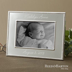Personalized Silver Baby Picture Frames - Reed & Barton - 11710