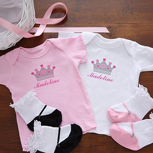 Personalized Prince and Princess Baby Set Gift Basket - 1172