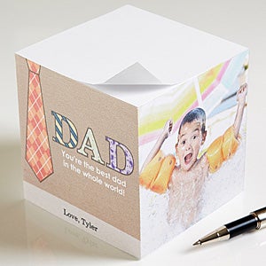 Personalized Photo Note Pad Cube - For Dad - 11729
