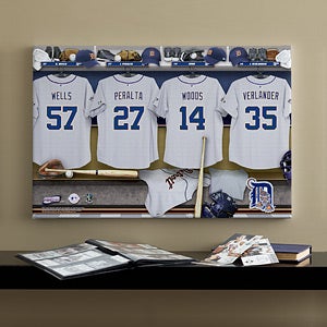 Personalized Detroit Tigers MLB Baseball Locker Room Canvas - 11738