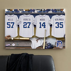 Personalized Detroit Tigers MLB Baseball Locker Room Canvas - 11738