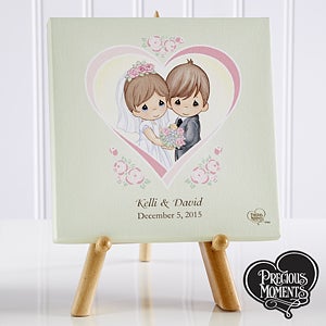 Personalized Precious Moments Wedding Heart Canvas Art - 11744