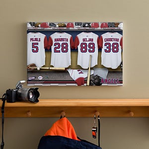 Personalized LA Angels MLB Baseball Locker Room Canvas - 11750