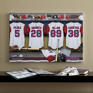 Personalized LA Angels MLB Baseball Locker Room Canvas - 11750