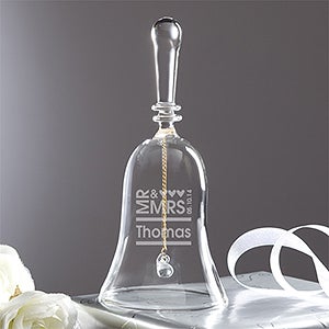 Personalized Crystal Wedding Bell - Mr. and Mrs. - 11771