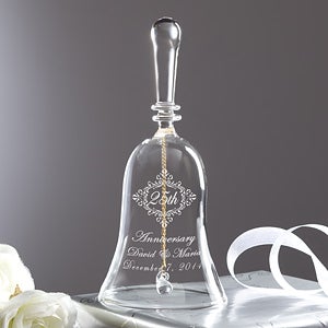 Personalized Crystal Anniversary Bell - Anniversary Memento - 11795