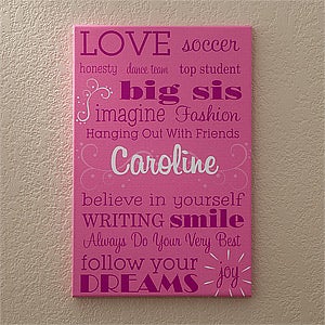 Girls Personalized Canvas Art - Her Life - 11860