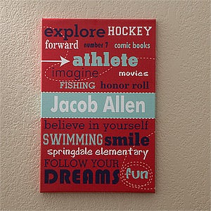 Boys Personalized Canvas Art - His Life - 11861