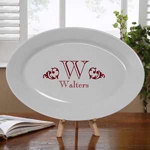 Personalized Serving Platters - Family Name & Monogram - 11960