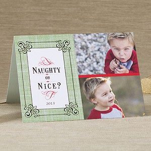 Personalized Photo Christmas Cards - Naughty or Nice - 11964