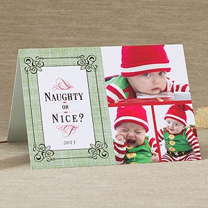 Personalized Photo Christmas Cards - Naughty or Nice - 11964
