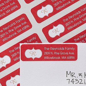 Personalized Holiday Monogram Return Address Labels - 12039