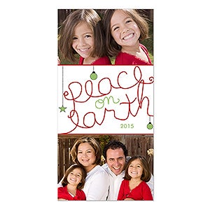 Personalized Holiday Photo Postcards - Peace On Earth - 12056