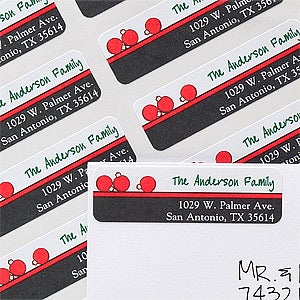 Personalized Holiday Address Labels - Christmas Ornaments - 12062